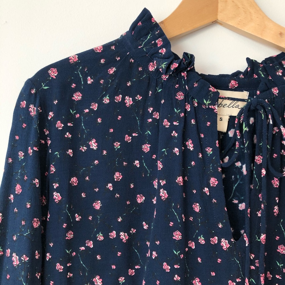 Cleobella Blouse Phoebe Bell Sleeve Floral Navy NWT Women’s Size Small - Picture 5 of 11